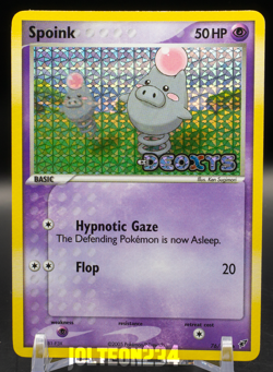 Pokemon TCG - Spoink 76/107 EX Deoxys Reverse Holo Vintage Common - Image 1