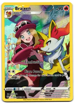 Braixen TG01/TG30 - Silver Tempest Trainer Gallery Pokemon TCG Holo - M/LP Card - Image 1