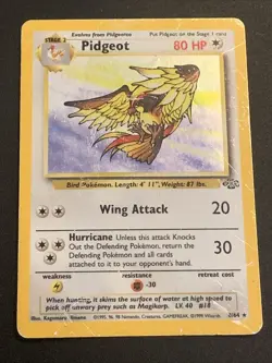 Pokemon Card TCG WOTC Jungle Pidgeot 8/64 Holo Rare Unlimited Edition Damaged - Image 1