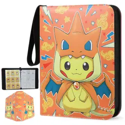 900 Cards Pocket Binder 9 Pocket Game Sport Trading Cards Album Folder - Pikachu - Image 1