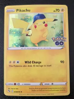 Pikachu 028/078 Pokemon Go Holo Pokemon Card - NM - Image 1