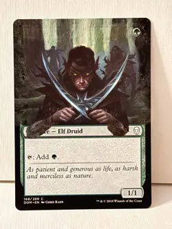 Llanowar Elves Dominaria Extended Art Alter MTG Nameless - Image 1