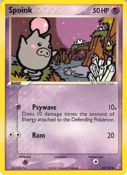 Spoink 62/100 Common Crystal Guardians Pokemon LP - Image 1