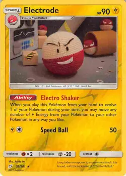 Electrode 39/181 Holo Rare Team Up Pokemon LP - Image 1