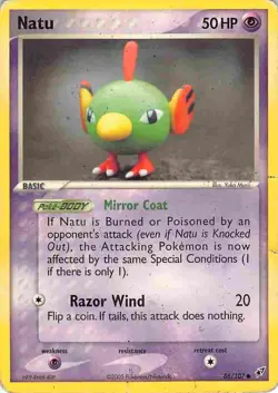 Natu 66/107 Common Deoxys Pokemon HP/DMG - Image 1