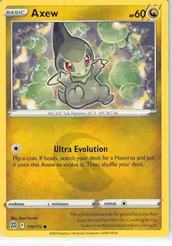 Axew 110/172 Common Brilliant Stars Pokemon NM - Image 1