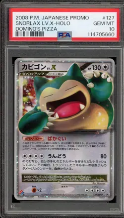 Pokemon Snorlax Lv.X Domino's Pizza Japanese Holo Promo 127/DP-P PSA 10 Gem Mint - Image 1