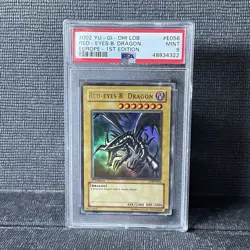 Yugioh 🍁 Red-Eyes B. Dragon LOB-E056 Ultra Rare 1st Edition Drago Nero •🍁 PSA9 - Image 1