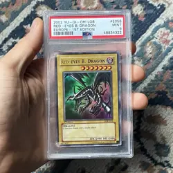 Yugioh 🍁 Red-Eyes B. Dragon LOB-E056 Ultra Rare 1st Edition Drago Nero •🍁 PSA9 - Image 5