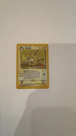 Raichu 14/62 Fossil Unlimited Holo Rare Pokemon Card NM - Image 1