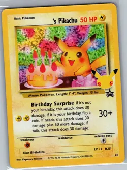 Birthday Pikachu 24 Celebrations: Classic Collection - Pokemon Card - NM - Image 1
