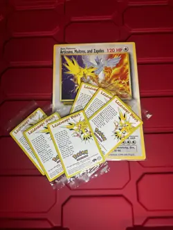 Pokemon - Articuno, Moltres, Zapdos Jumbo Promo Card + 2 Sets Of 3 Bird Promos - Image 1