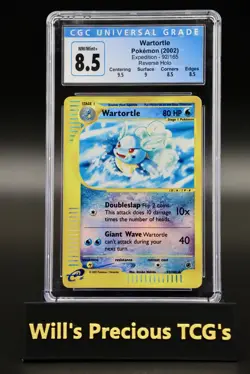 CGC 8.5 Wartortle 92/165 Expedition 2002 Reverse Holo Pokemon Card E-Series WOTC - Image 1
