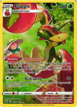 Pokemon TCG Flapple Sword & Shield Astral Radiance TG02/TG30 Holo Rare NM - Image 1