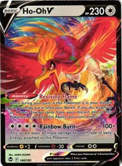 Pokemon TCG Ho-Oh V 140/195 Silver Tempest Ultra Rare Holo DMG - Image 1