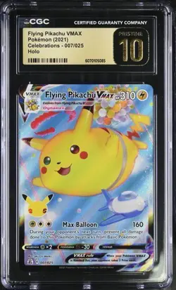 FLYING PIKACHU VMAX HOLO #007/025 CGC 10 PRISTINE 2021 POKEMON CELEBRATIONS - Image 1