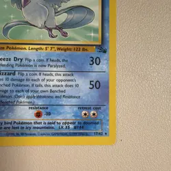 1999 Wizards Pokemon Fossil Unlimited Articuno 17/62 Non-Holo LP - Image 3