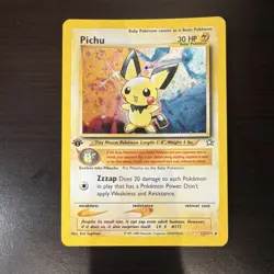 Pokemon TCG Pichu 12/111 Neo Genesis Holo Rare 1st Edition English 2000 - Image 1