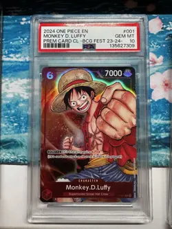 Monkey.D.Luffy One Piece BANDAI CARD GAMES Fest. 23-24 Edition PSA 10 - Image 1