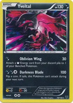 Yveltal Cracked Ice Holo 78/146 Promo Pokemon Card NM - Image 1