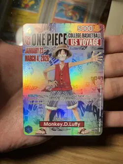 One Piece Monkey.D.Luffy [College Basketball US Voyage] P-055 Promo Card - Image 1