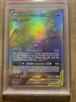 Blastoise & Piplup GX Cosmic Eclipse 253 PSA 9 Pokemon Card - Image 2