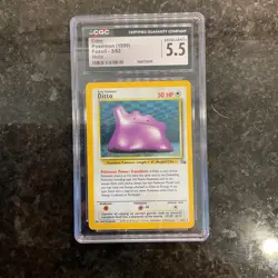 Pokemon TCG- 1999 Ditto 3/62 Holo Fossil Set CGC 5.5 Excellent+ Vintage - Image 1