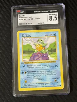 Pokemon Squirtle Base Set Shadowless 1st Edition #63 CGC 8.5 - Image 1