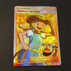 Pokemon Breeder 73/73 Shining Legends Ultra Rare Full Art Holo Trainer Supporter - Image 1