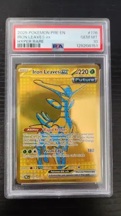 Iron Leaves ex 2025 Pokemon SV · Prismatic Evolutions Secret Rare #176 PSA 10 - Image 1