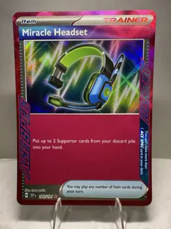 Pokemon TCG Miracle Headset 183/191 Sv08: Surging Sparks Holo Ace Spec Near Mint - Image 1