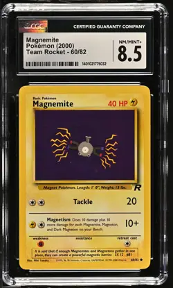 Pokemon - 2000 Team Rocket #60/82 Magnemite CGC 8.5 FREE SHIPPING (US Only) - Image 1
