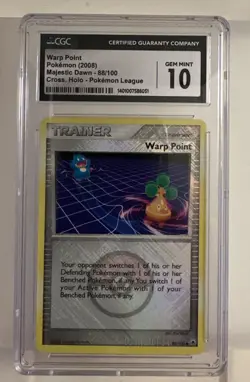 CGC Warp Point PokeMon League Majestic Dawn 88/100 CGC 10 - Image 1
