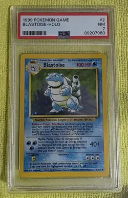 1999 Pokemon Game Blastoise Holo PSA 7 Near Mint 2/102 Unlimited Base Set - Image 1