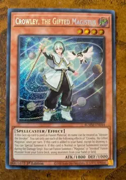 Crowley, The Gifted Magistus BLMM-EN044 Secret Rare Yugioh 1st Edition NM - Image 1