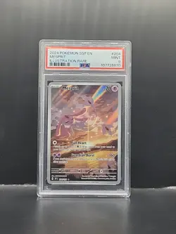 Mesprit Pokemon TCG Surging Sparks Illustration Rare Card #204/191 PSA 9 - Image 1