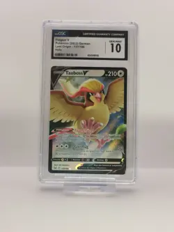 CGC 10 Pidgeot V 137/196 Swsh11 Lost Origin Holo Pokemon Card German - Image 1