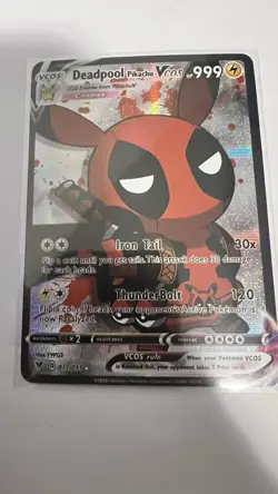 Dead pool Pikachu Fan Made Pokemon Card - Image 1