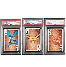 PSA10 1998 POKEMON TELEVI-KUN MAGAZINE PLAYING CARDS MOLTRES ZAPDOS ARTICUNO - Image 1