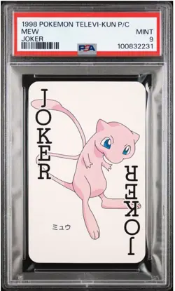 PSA 9 1998 POKEMON TELEVI-KUN MAGAZINE PLAYING CARDS MEW JOKER - Image 1