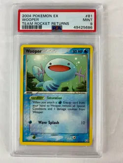 PSA 9 Mint Wooper 2004 EX Team Rocket Returns #81 - Image 1