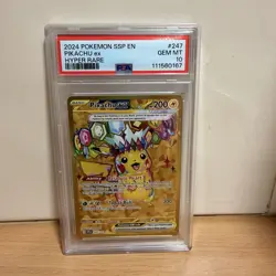 PIKACHU EX #247/191 PSA 10 POKEMON - SURGING SPARKS HYPER RARE - Image 1