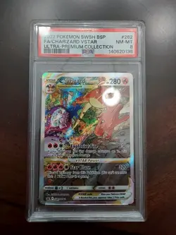 Pokemon TCG 2022 Charizard VSTAR SWSH262 Ultra-Premium Holo Promo PSA 8 - Image 1