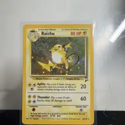 Pokemon TCG Raichu Base Set 2 16/130 Holo Unlimited Holo Rare WOTC SWIRL - Image 1