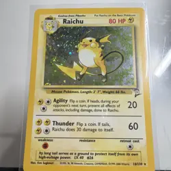 Pokemon TCG Raichu Base Set 2 16/130 Holo Unlimited Holo Rare WOTC SWIRL - Image 3