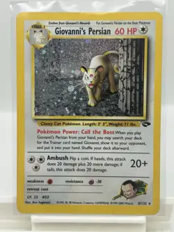 Pokemon TCG Giovanni's Persian 8/132 Gym Challenge Holo Rare MP - Image 1