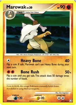 Pokemon TCG Marowak 63/146 Uncommon Legends Awakened LP - Image 1