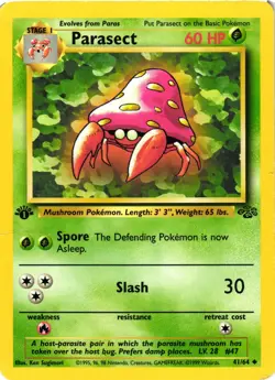Pokemon TCG 1st Edition Parasect Uncommon Jungle 41/64 DMG - Image 1