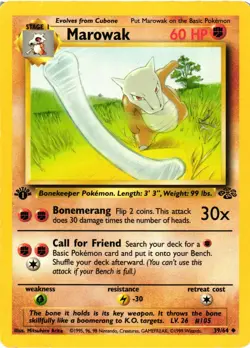 Pokemon TCG Marowak 39/64 Jungle Uncommon 1st Edition DMG - Image 1