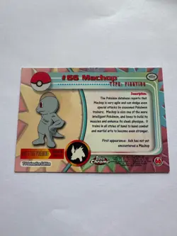 2000 Pokemon Topps Chrome TV MACHOP #66 Spectra BC - Image 2